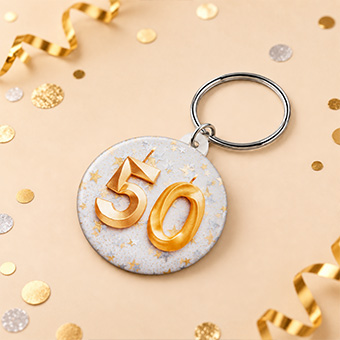 Petit porte-clés personnalisé avec logo 44 mm