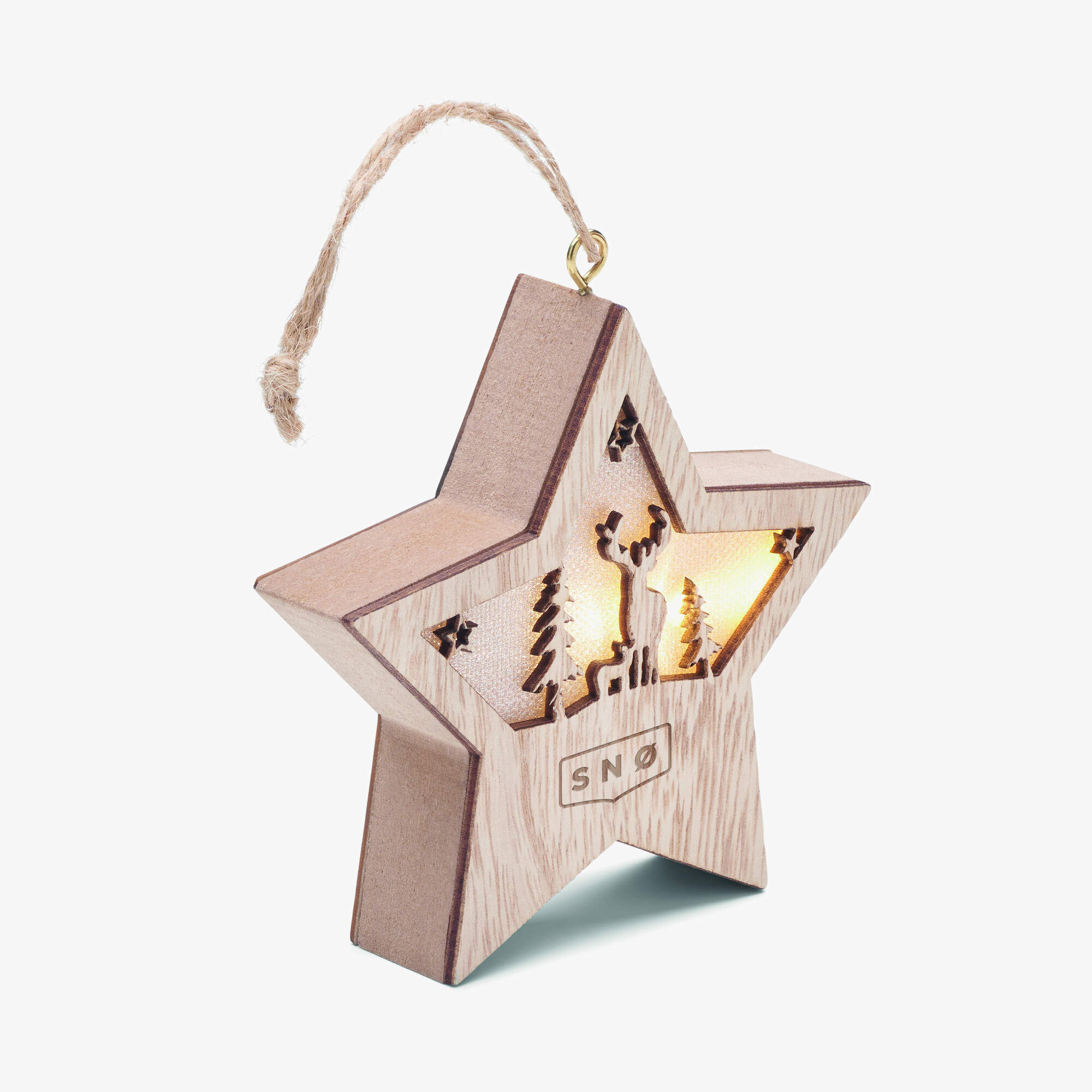 Estrella de madera con luz personalizado