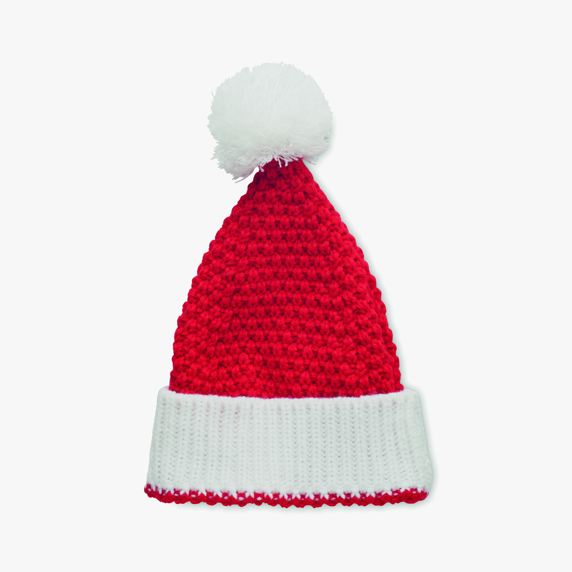 Gorro de punto navideño personalizado con puño y borla