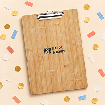 Porte bloc-notes A4 personnalisé en bambou
