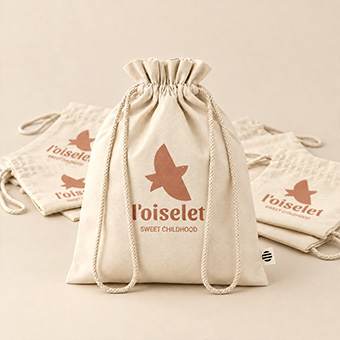 Sac cadeau moyen en coton biologique personnalisé