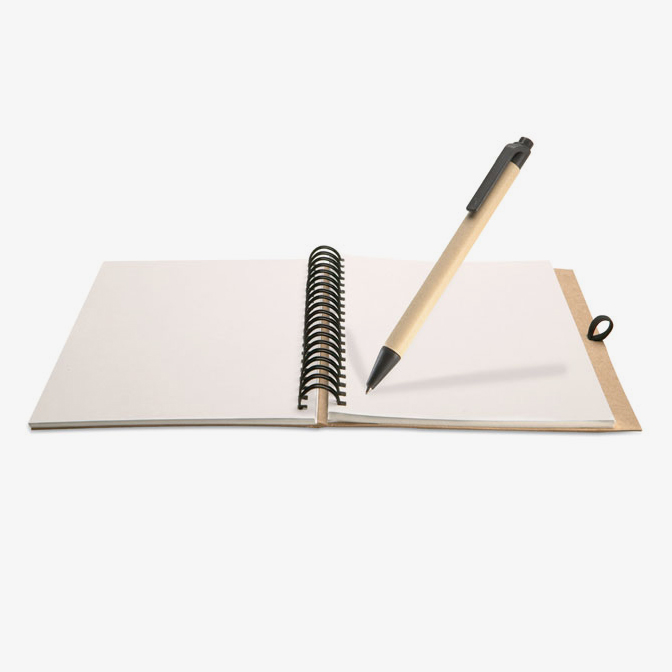 B6 Recycled notebook with pen