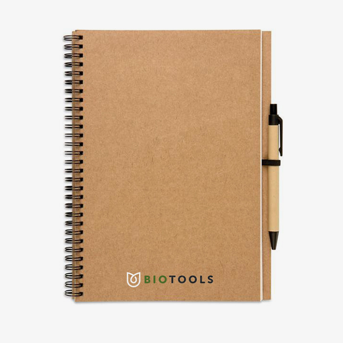 Recycled notebook with pen  