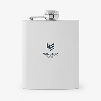 Petaca personalizada 180 ml de acero inoxidable reciclado