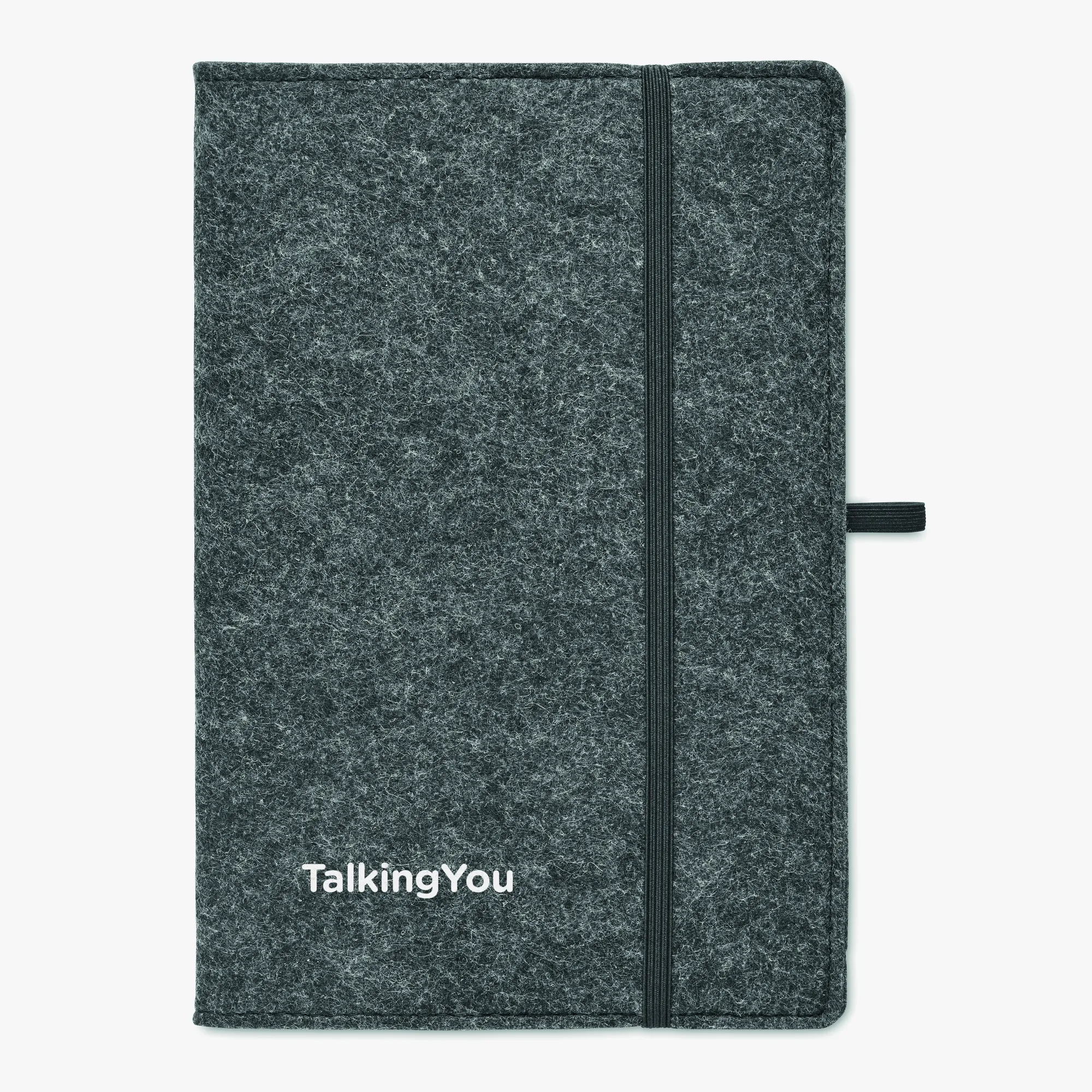 Personalised A5 RPET felt notebook