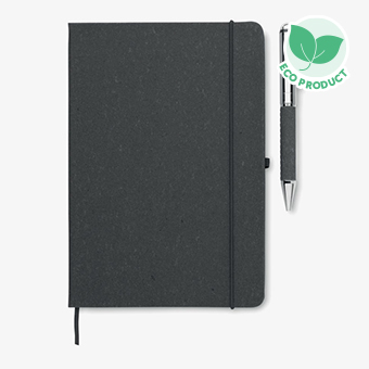 Personalised Recycled Leather Notebook Set with Pen