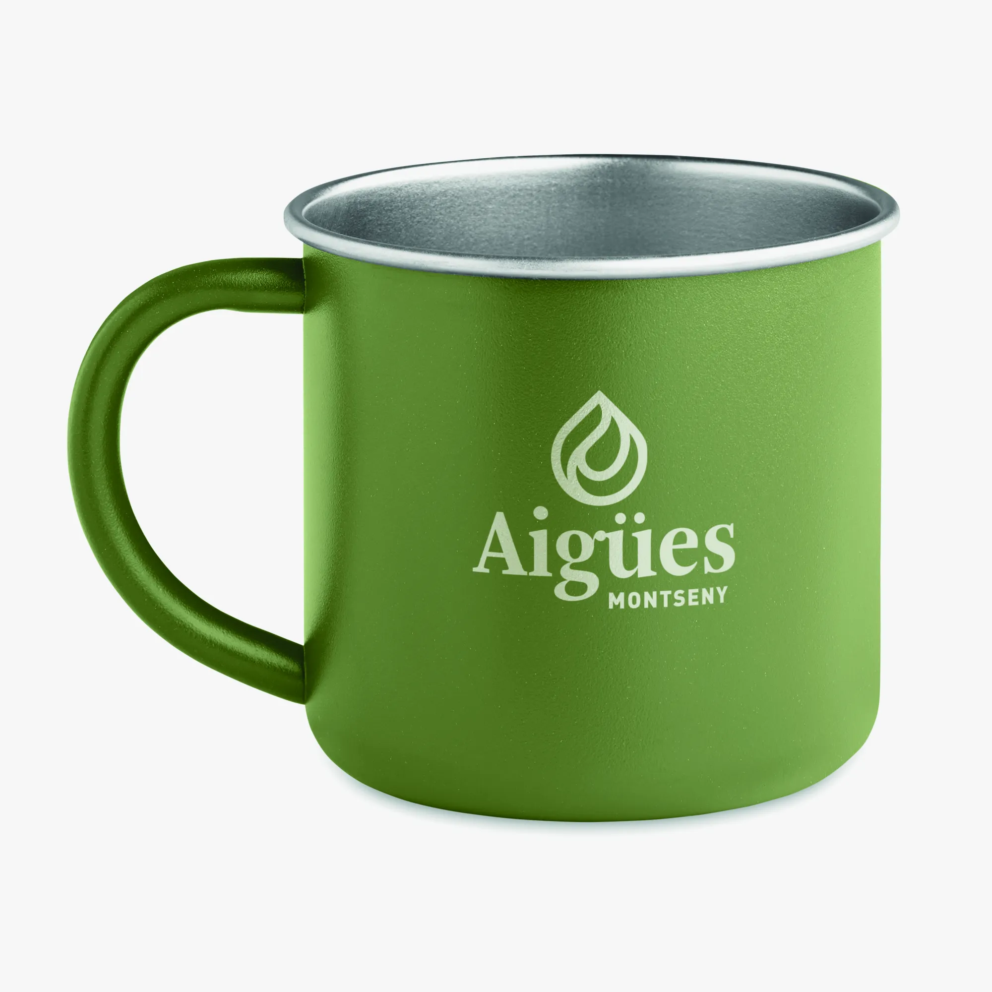 Taza metálica personalizada de acero reciclado