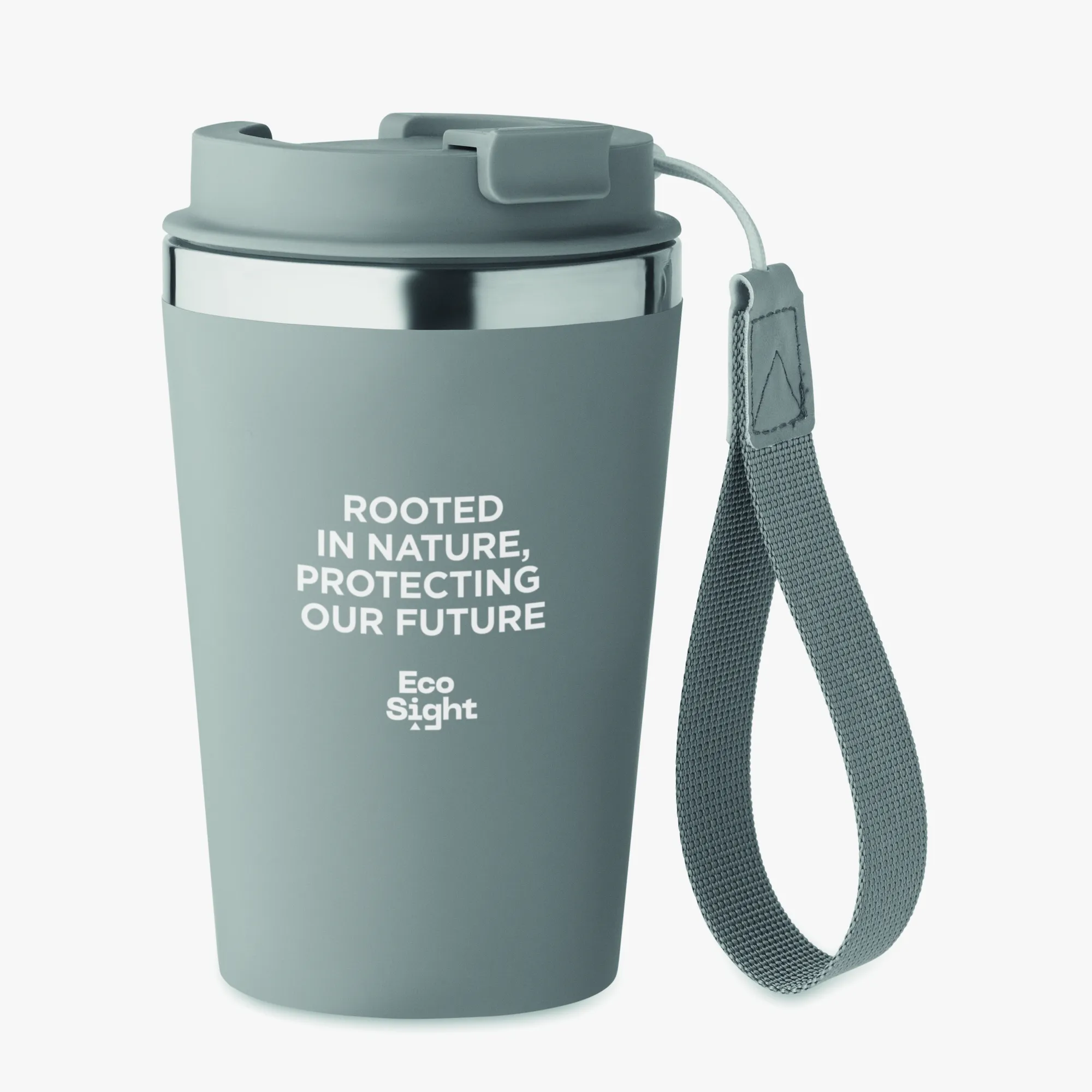 Vaso térmico personalizado con correa de mano