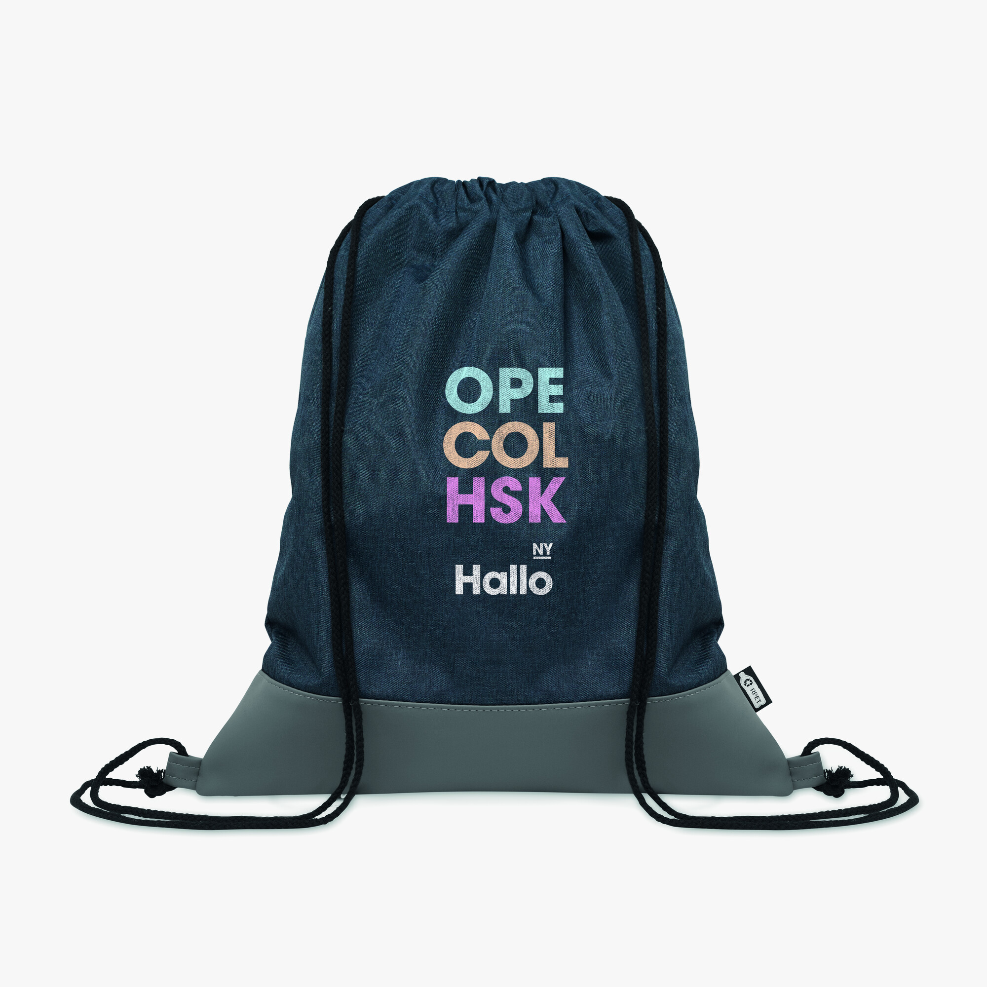 Personalised bicolour drawstring bag