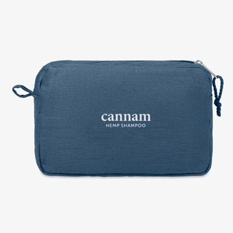 Neceser personalizado de cáñamo con doble cremallera  