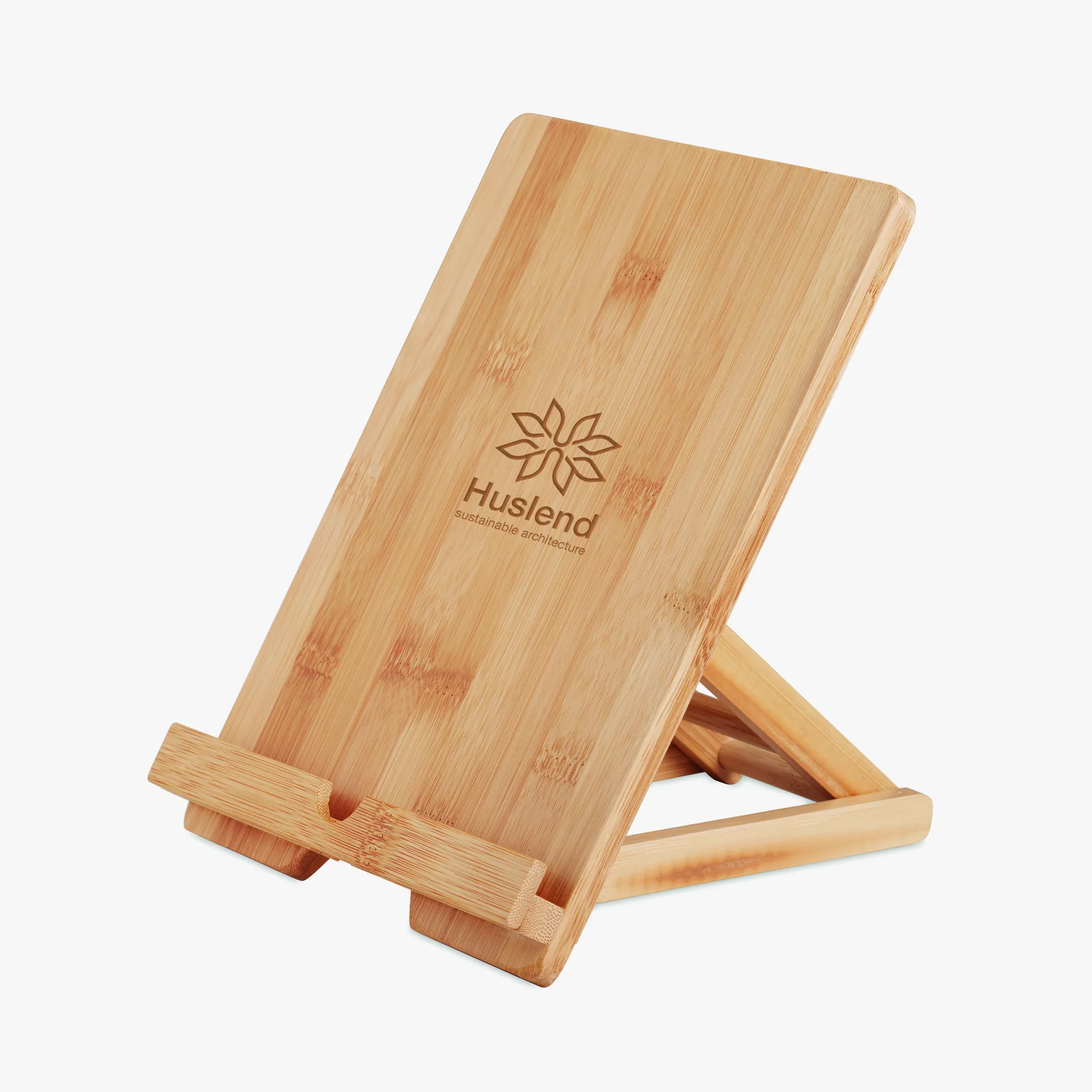 Personalised foldable bamboo tablet stand