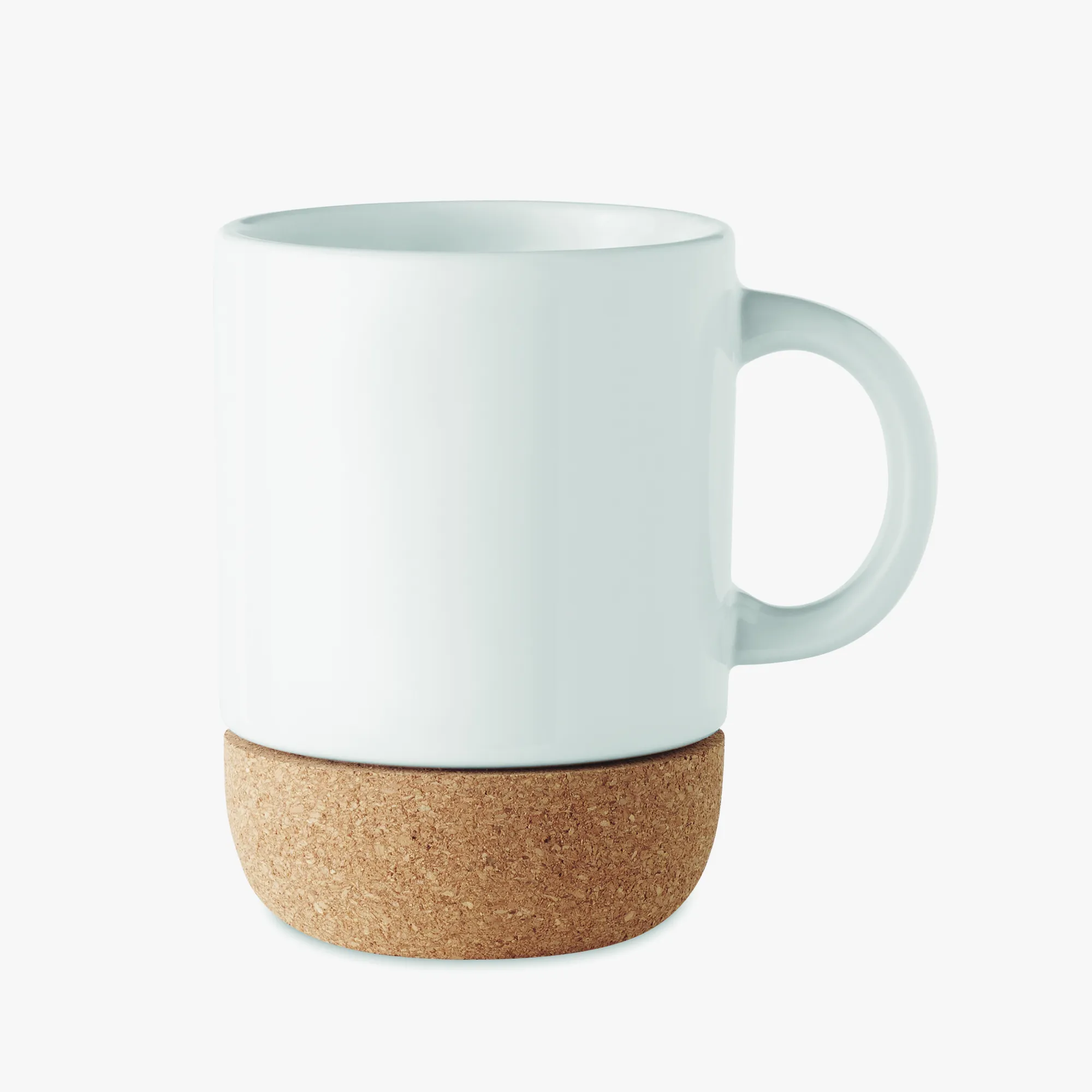 Taza de cerámica personalizada con base de corcho recta