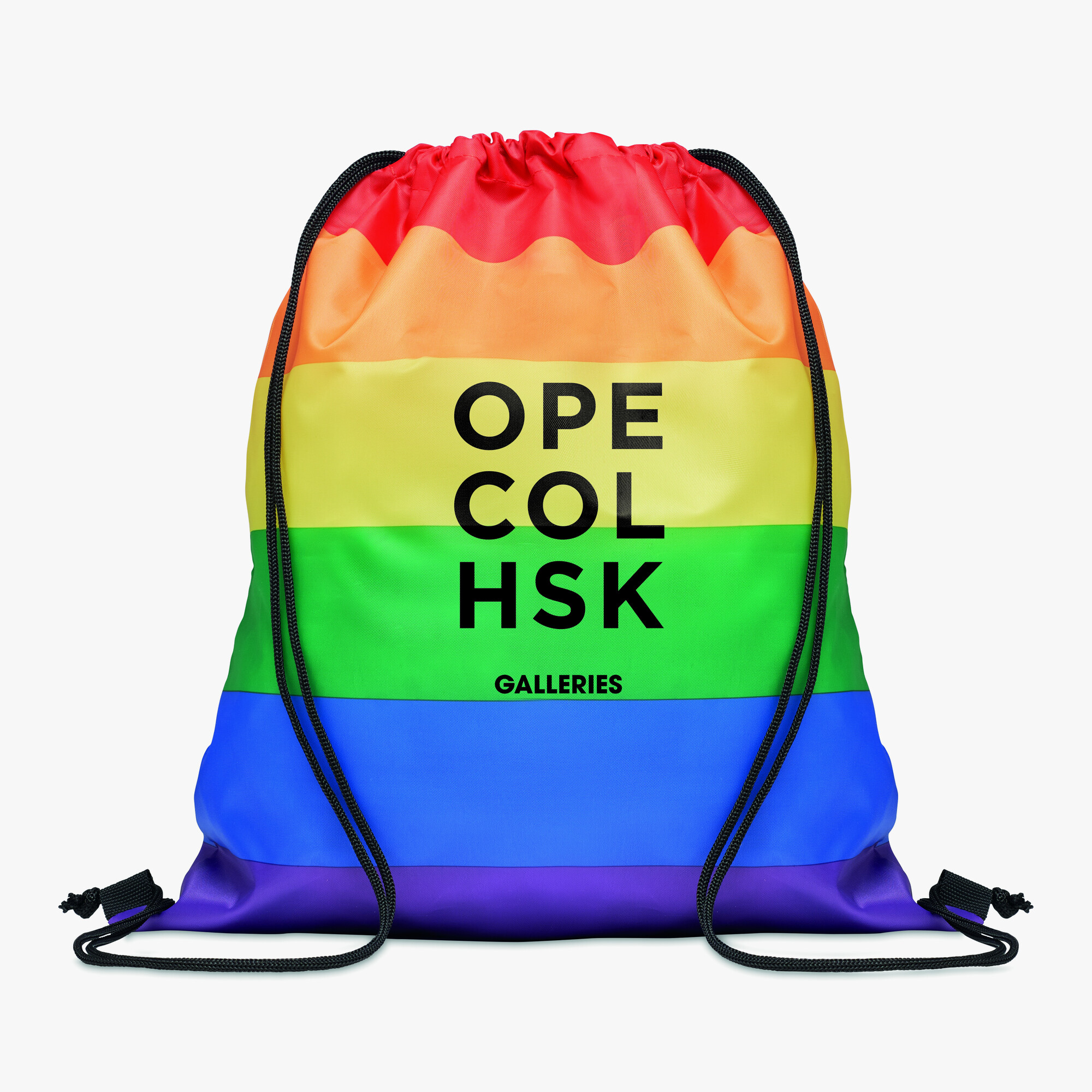 Personalised rainbow drawstring bag