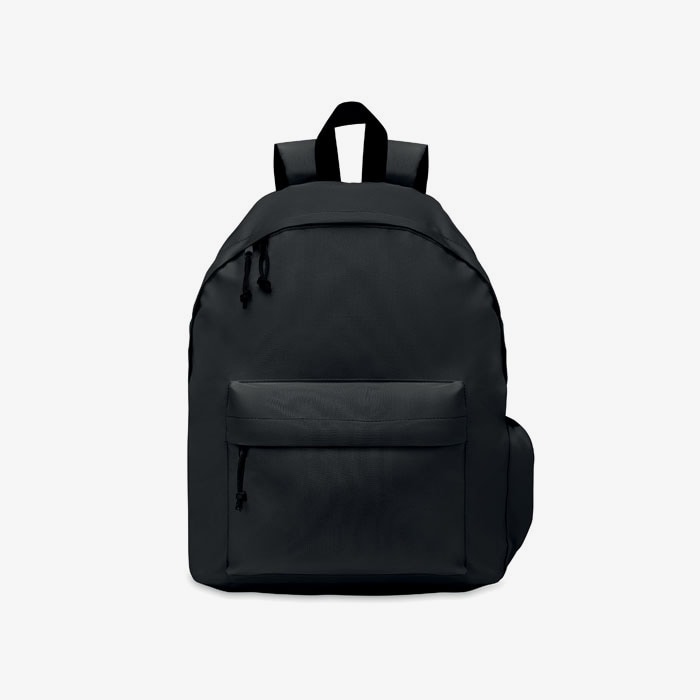 Mochila de poliéster 600D RPET con bolsillo exterior con cremallera