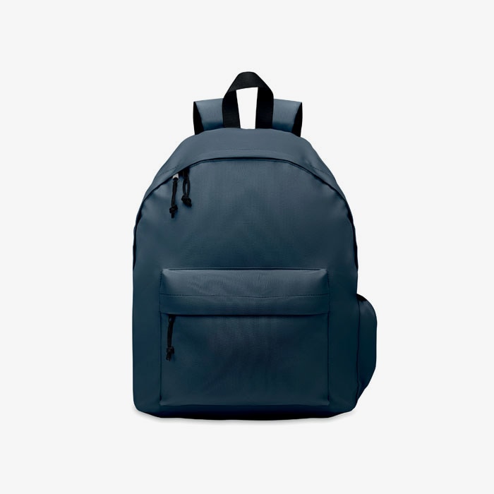 Mochila de poliéster 600D RPET con bolsillo exterior con cremallera