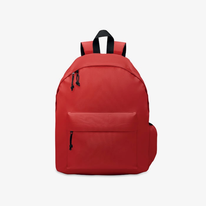 Mochila de poliéster 600D RPET con bolsillo exterior con cremallera