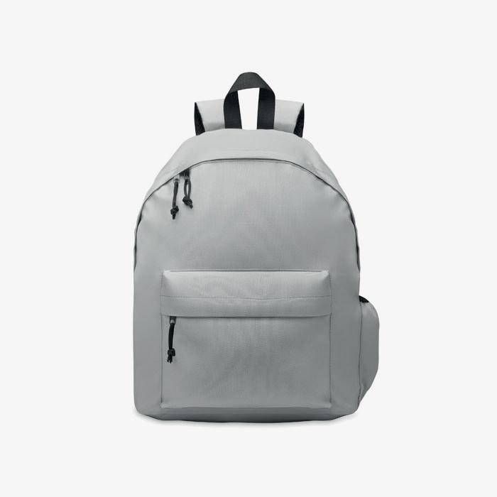 Mochila de poliéster 600D RPET con bolsillo exterior con cremallera