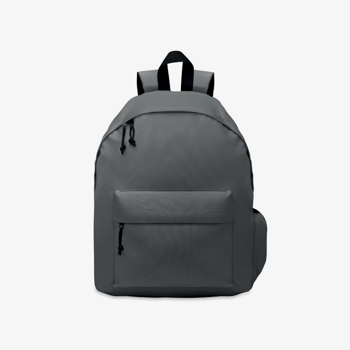 Mochila de poliéster 600D RPET con bolsillo exterior con cremallera