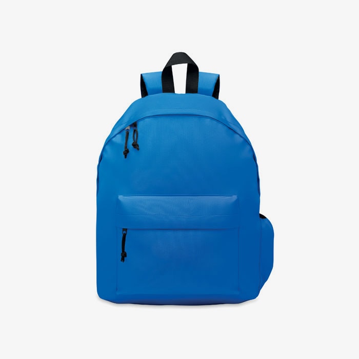 Mochila de poliéster 600D RPET con bolsillo exterior con cremallera