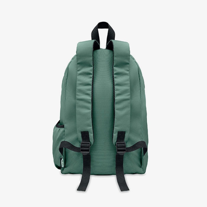 Mochila de poliéster 600D RPET con bolsillo exterior con cremallera