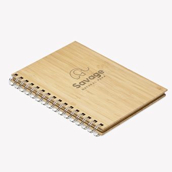 Personalisierbares Notizbuch aus Bambus mit Ringbindung und Kraftpapier