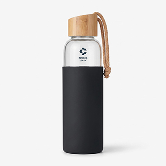 Garrafa de vidro personalizada 500 ml com capa de silicone