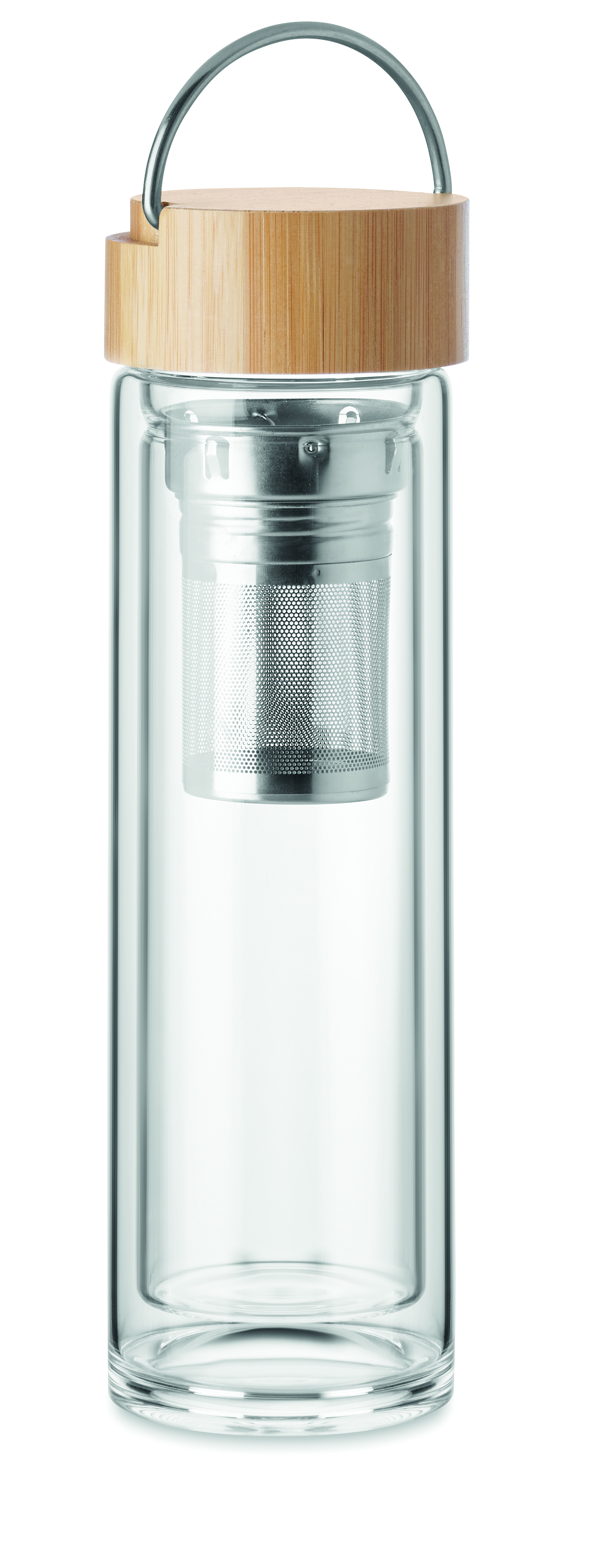 Personalised 400 ml borosilicate bottle with tea infuser