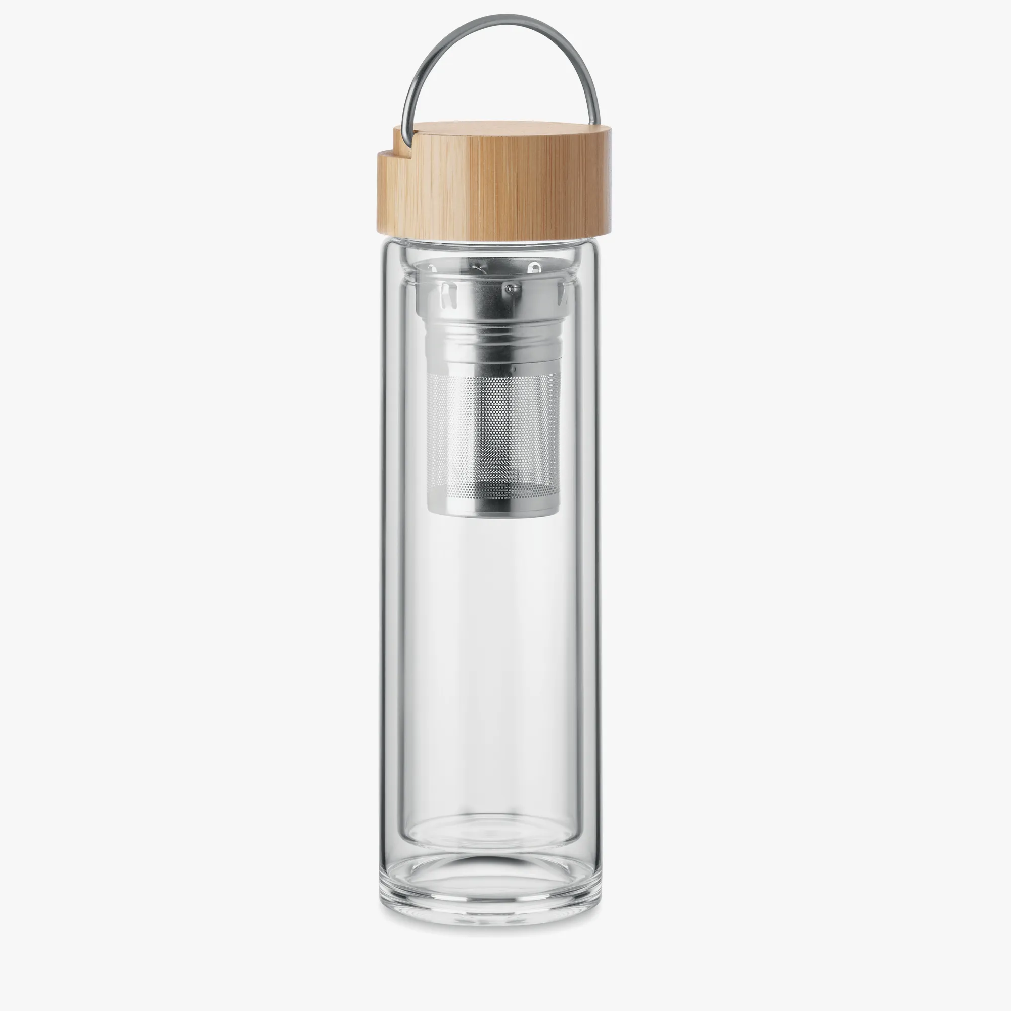 Bouteille personnalisée en borosilicate 400 ml avec infuseur à thé