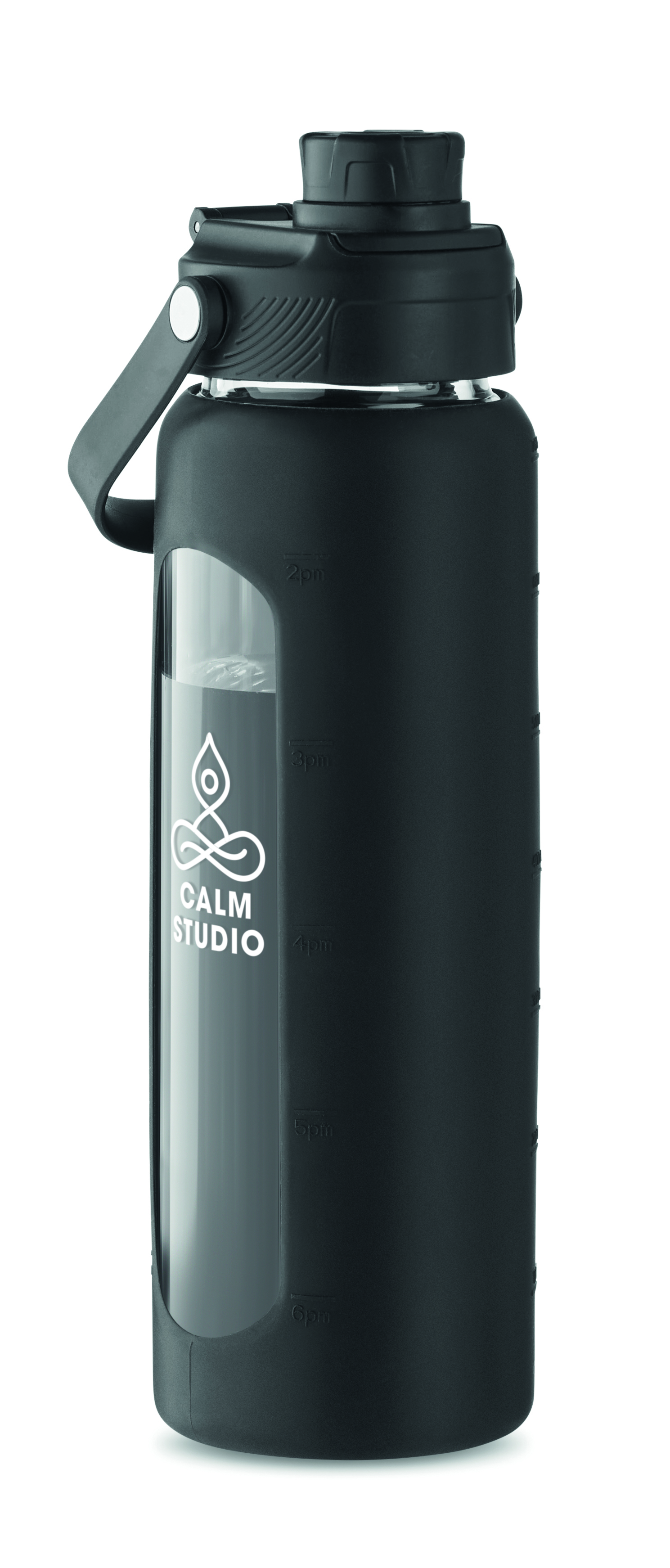 Personalised 750 ml borosilicate bottle with silicone sleeve