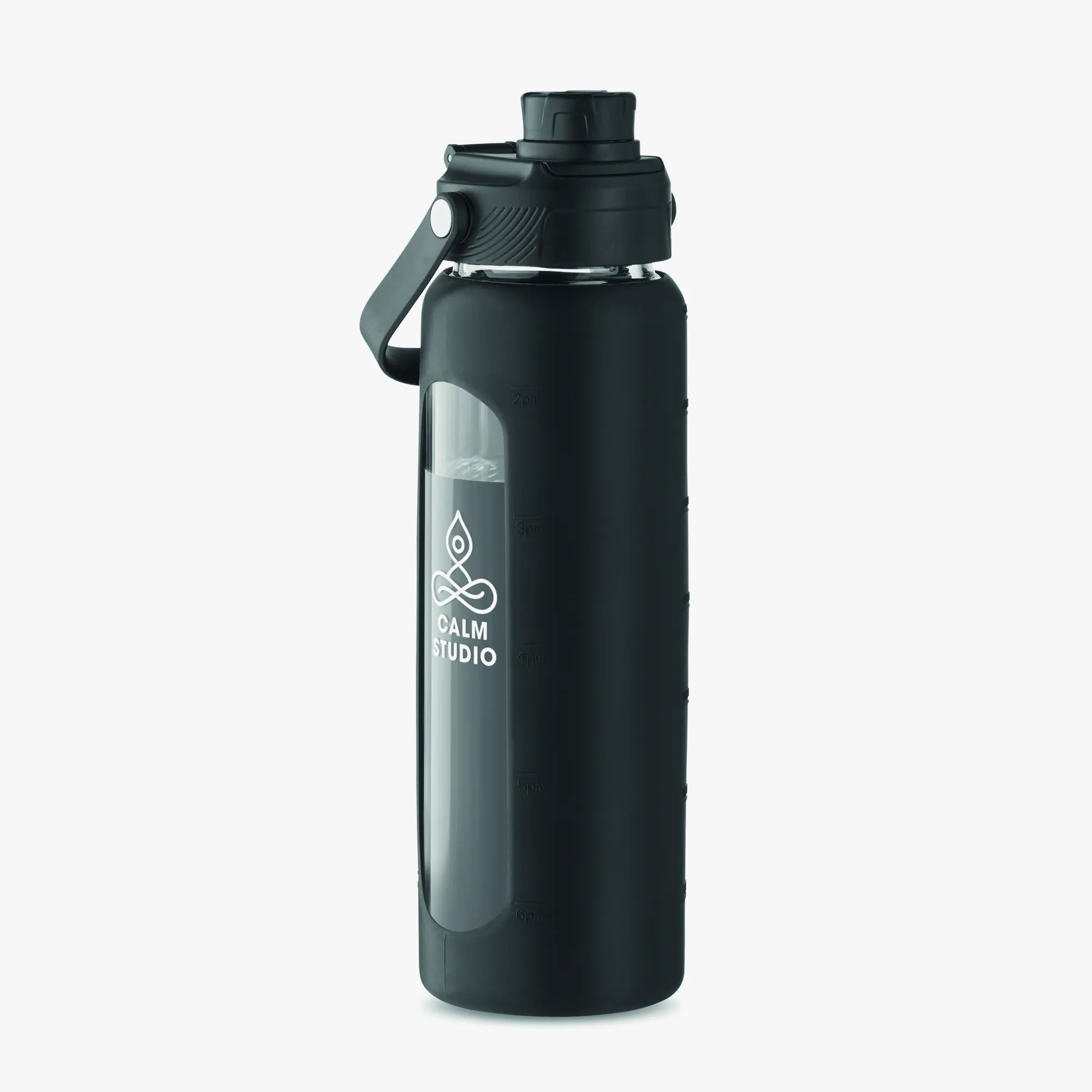 Garrafa de borosilicato personalizada 750 ml com capa de silicone