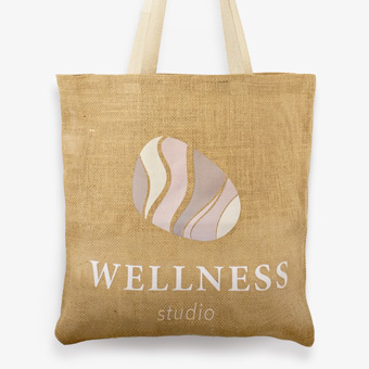 Personalised jute bag with cotton handles