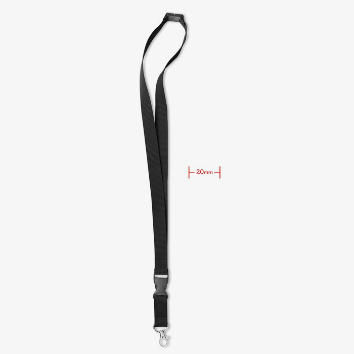 Lanyard con gancho y hebilla de 20 mm personalizado