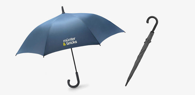 Personalised 23-inch automatic umbrella with curved handle