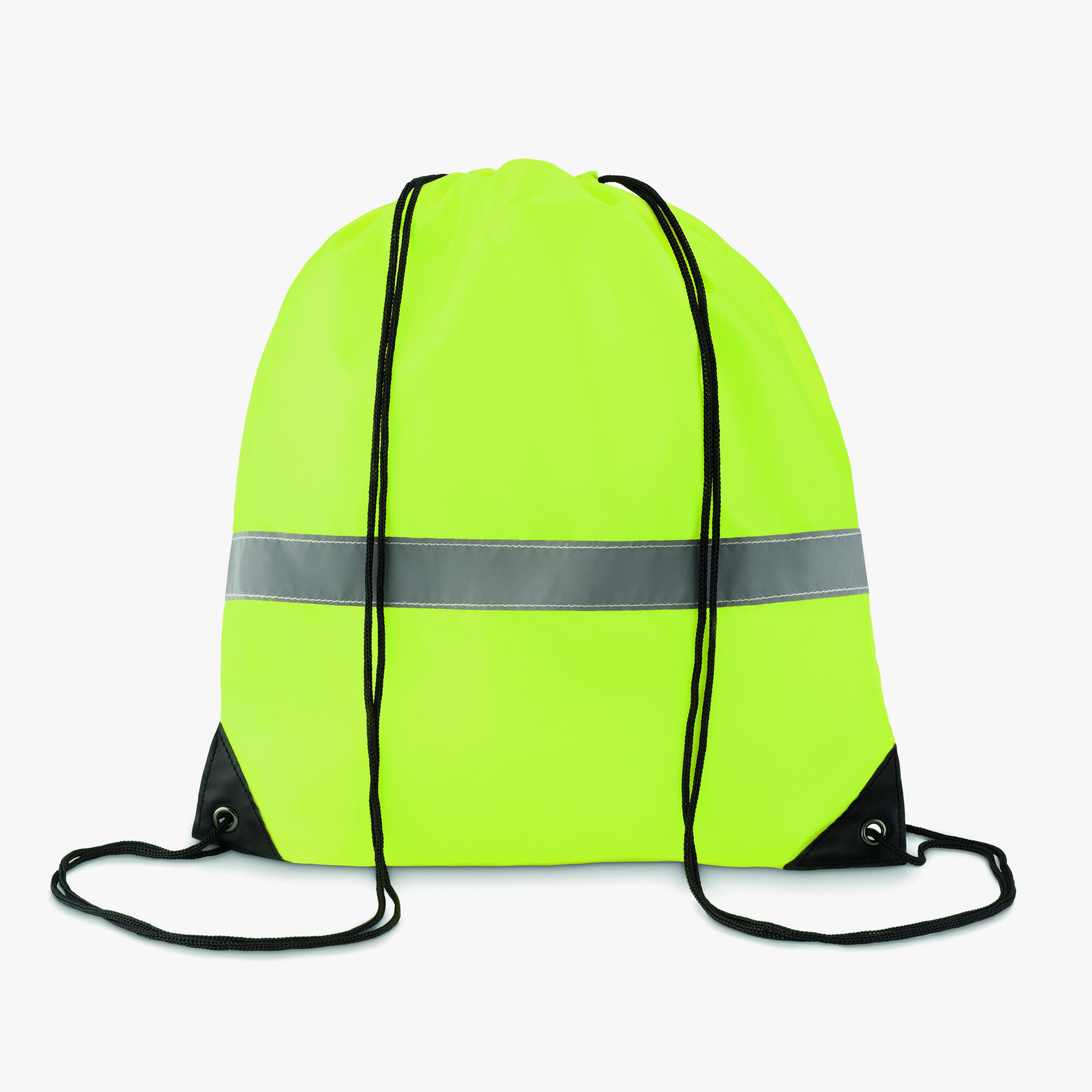 Personalised drawstring bag with reflective stripe
