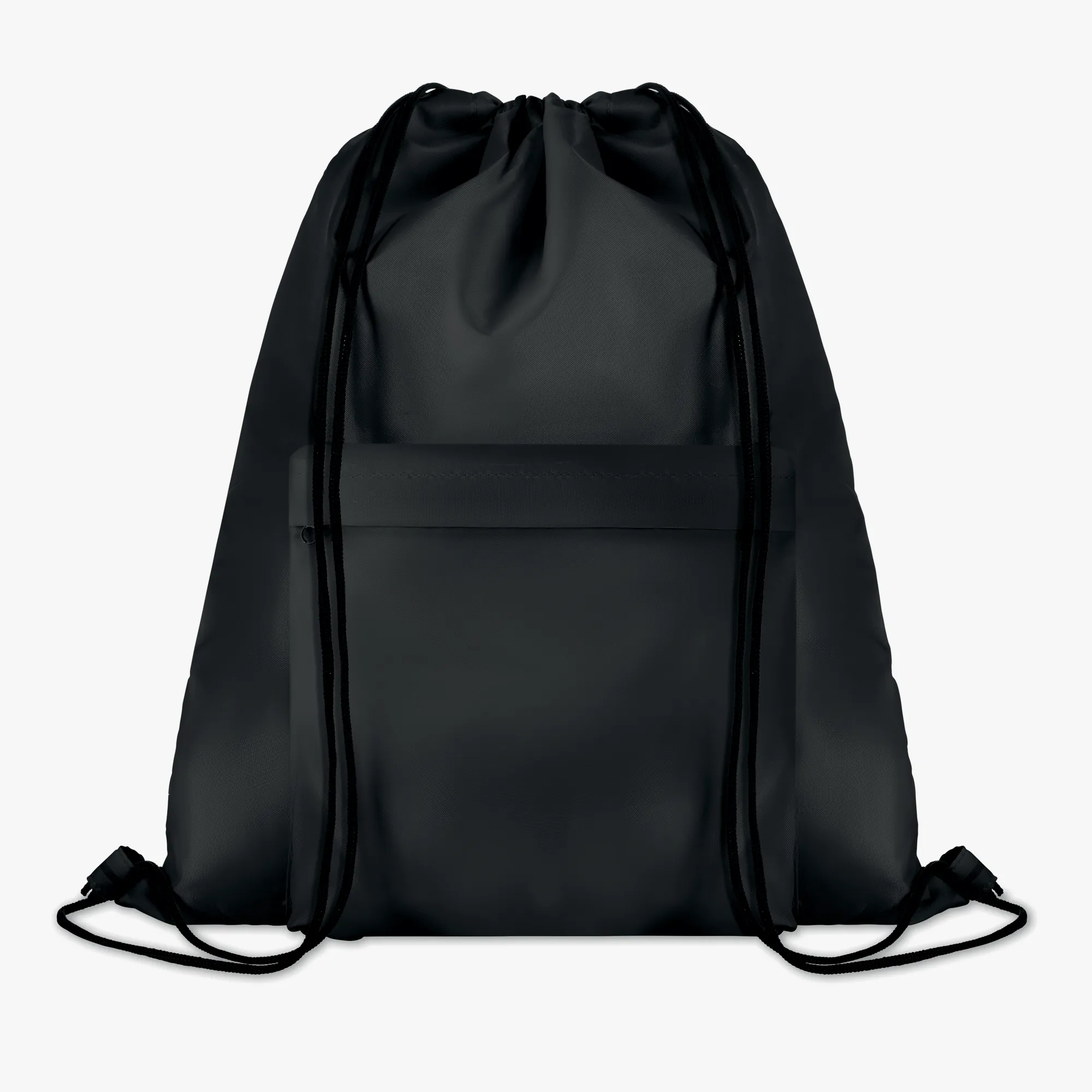 Zaino Con Coulisse Carbrea - Borsa A Fune In Poliestere 600D Con Tasca Frontale Cerniera, Nero