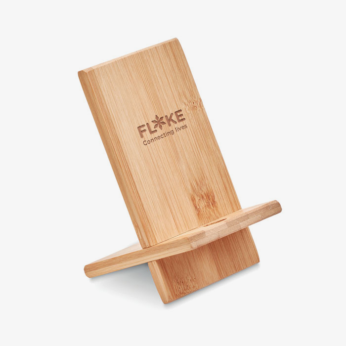 Soporte de teléfono de bambú personalizado