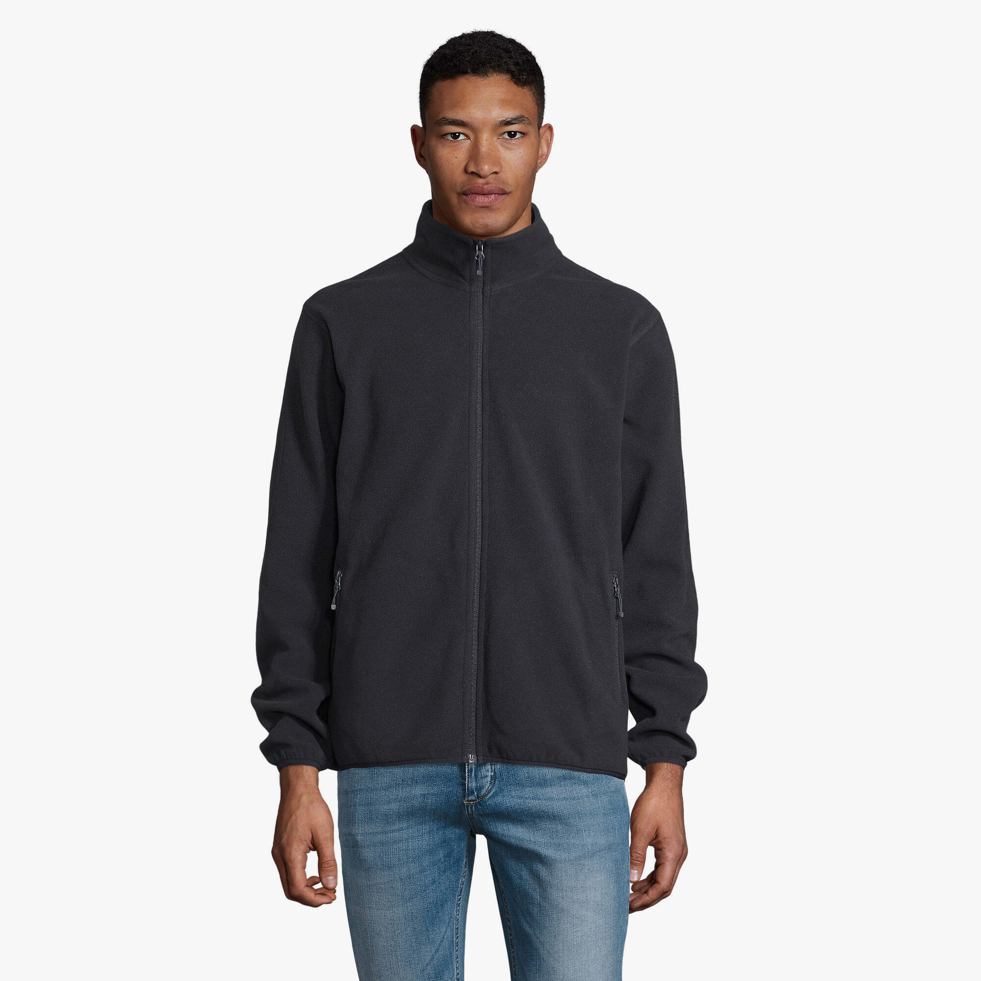 Giacca in pile personalizzata per uomo con zip