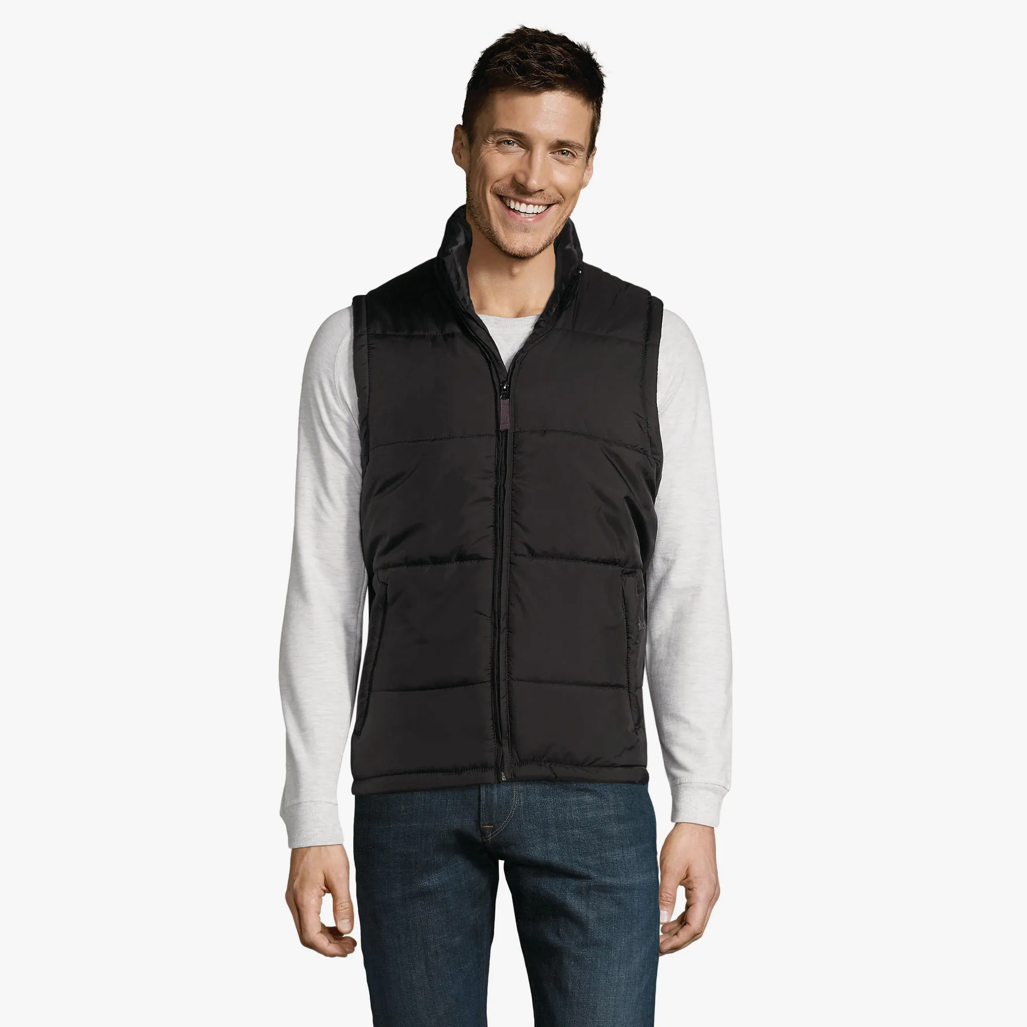 Gilet matelassé personnalisé unisexe avec fermeture éclair