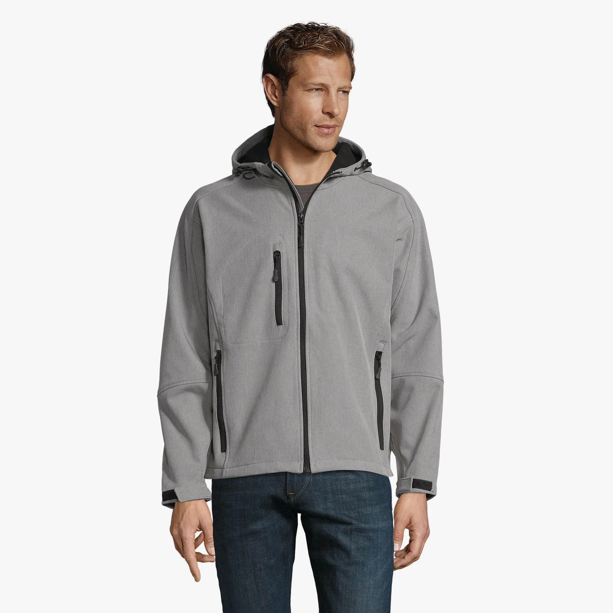 Veste softshell personnalisée pour homme avec capuche