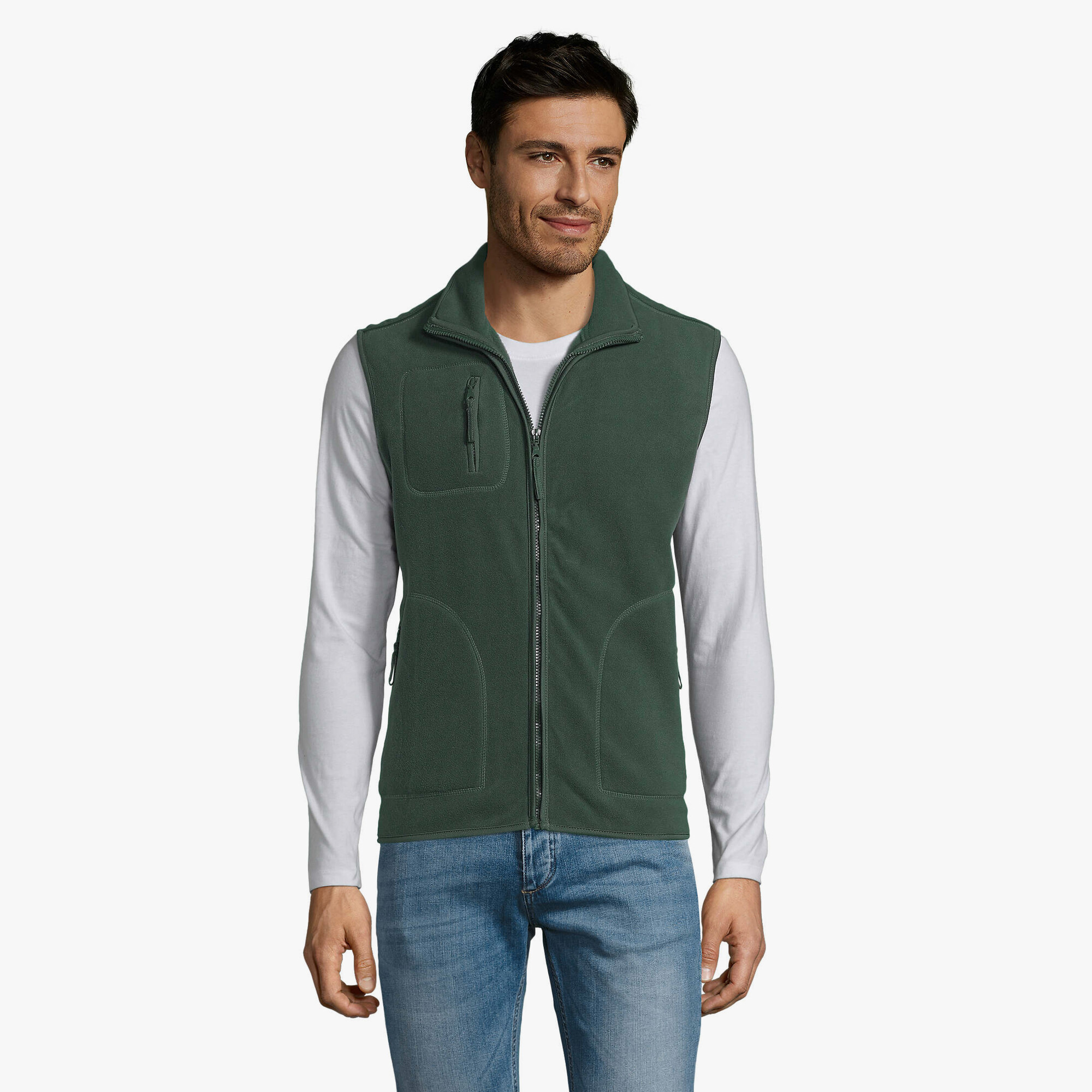 Gilet in pile personalizzato unisex con zip
