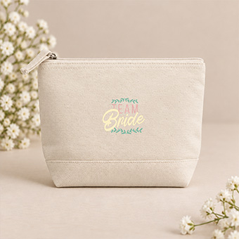 Trousse de toilette personnalisée en coton bicolore
