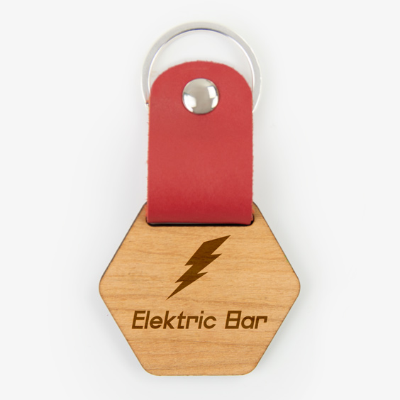 thumbnail image 2 of Personalised Wood And Leather Keyring – Rectangle, Brown, Engraved, Made In UK 2 of 5
